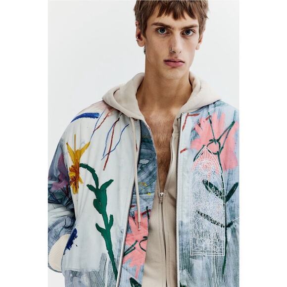 H&M x Basquiat x Ev&Tela Loose Fit Bomber Jacket - Picture 4 of 7